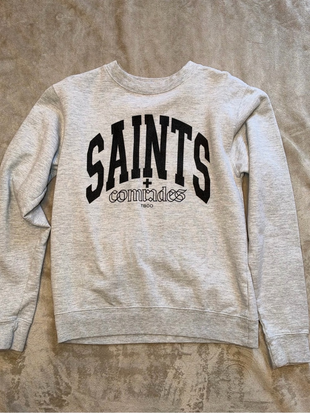 The Belonging Co Saints + Comrades Grey Crewneck Sweatshirt Size XS